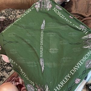 Green, pink and white Harley bandanna